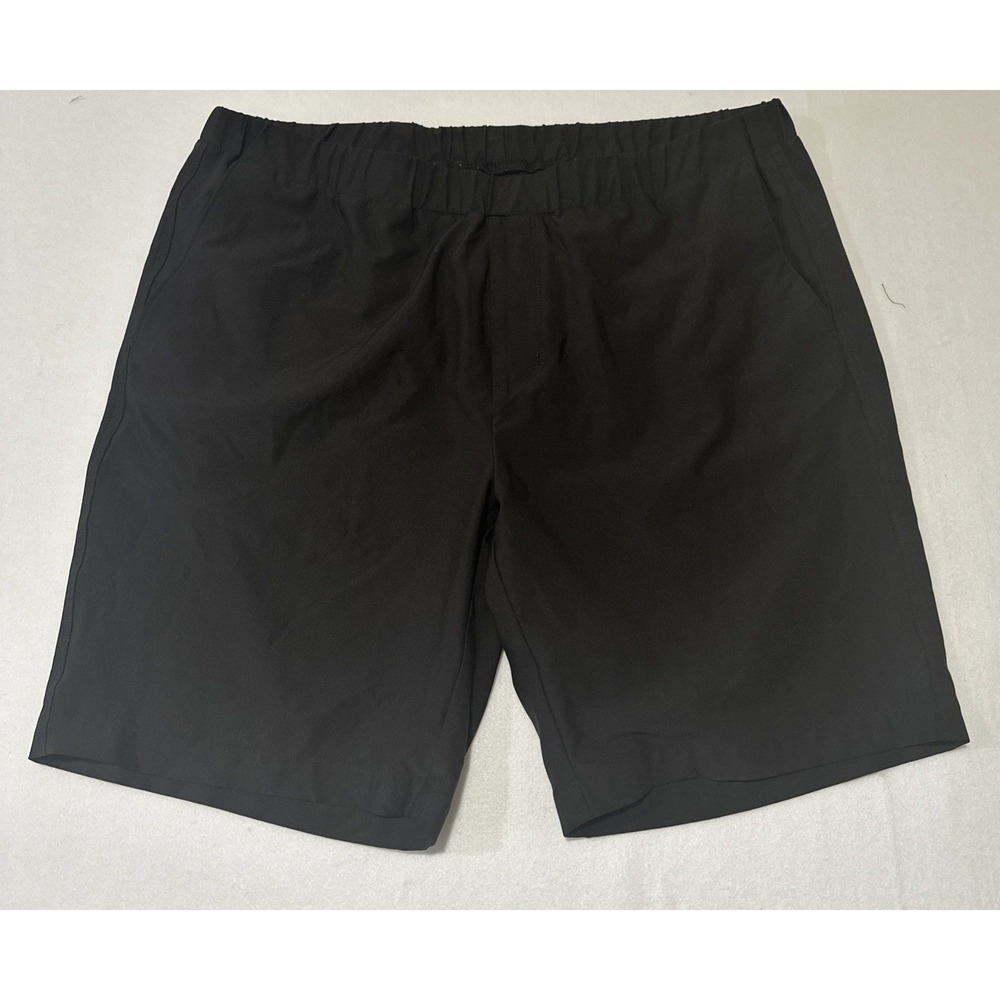 Greg Norman Golf Shorts Men L Black Elastic Waist Missing Drawstring Athletic